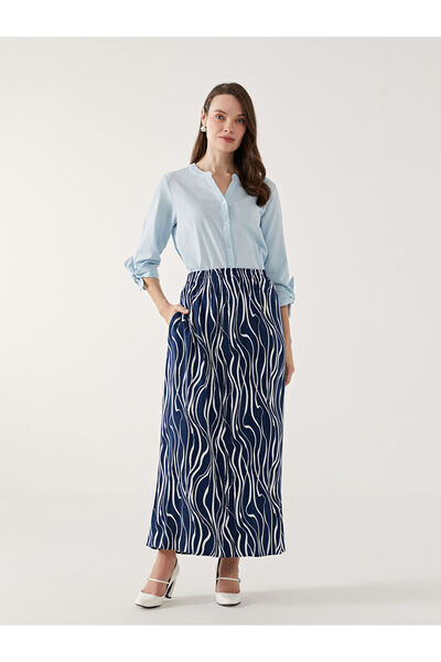 LC Waikiki Fusta de damă cu model și talie elastică Özmarka, sezon nou