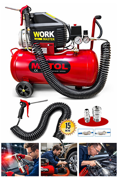 WORKMASTER Work Master 2 HP 50 Litre 8 Bar Hava Kompresörü – Boya Lastik Şişi...