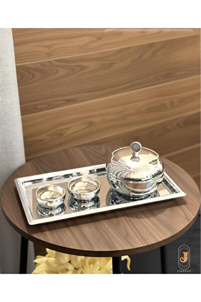 aljahwari Large silver date serving set, 15cm