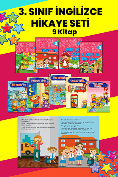 Mucit Dino Yayınları 3. Sınıf İngilizce Hikaye Kitapları | Resimli, Kolay Oku...