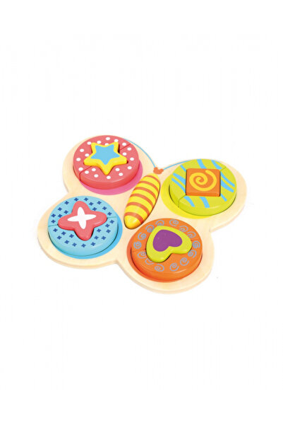 ANDREU TOYS Puzzle din lemn cu fluturi, 14 piese