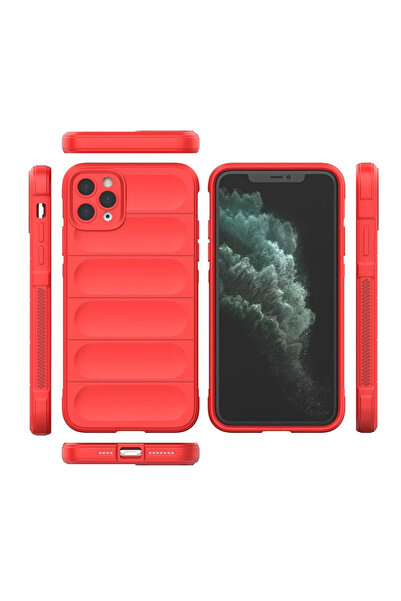 Najmaddin حافظة نيو فيس آيفون 11 برو ماكس من السيليكون الأمثل - أحمر