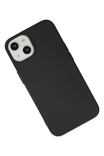 Epilons جراب آيفون 14 نانو من الداخل سيليكون مخملي - أسود