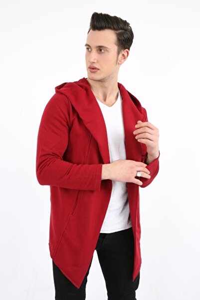 DGSTYL3 Three Yarns Ş Fleece-Lined Men's Casual Poncho Cardigan with Hooded P...