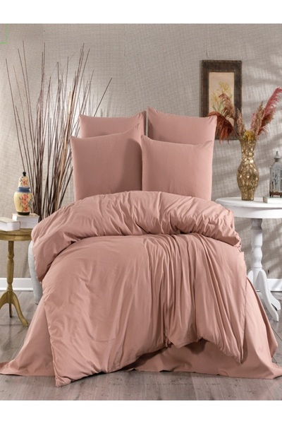 vionetta King Size 100% Cotton Ranforce Brown Duvet Cover Set Cotton Bedding ...