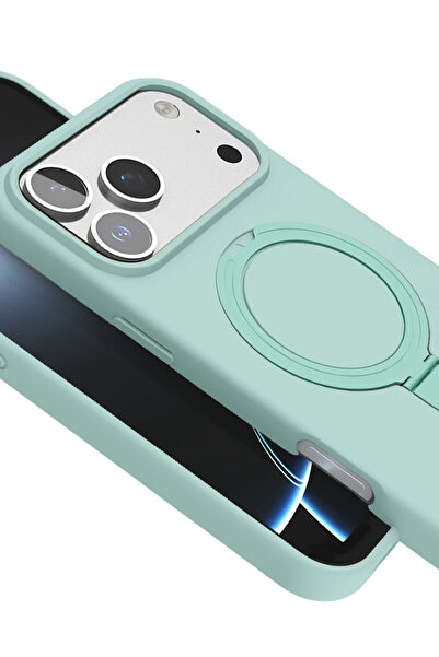 Epilons غطاء آيفون 17 ماج سيف مع حامل - أخضر مائي
