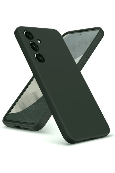 Epilons حافظة هاتف جالاكسي A36 من السيليكون المخملي الداخلي - أخضر داكن