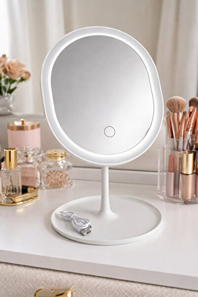 Esse Şarjlı 3 Kademeli LED Işıklı Taşınabilir Dokunmatik Makyaj ve Bakım Aynası
