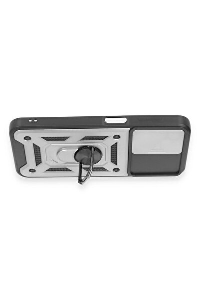 Epilons حافظة هاتف جالاكسي A14 4G من السيليكون مع حلقة عدسة بارس - فضي