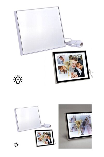 stüdioprintat Led Işıklı 3’lü Fotoğraflı Sihirli Ayna – Masaüstü Fotoğraf Çer...