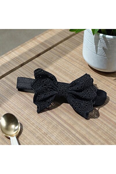 EGOMİ Black Scallop Bow Baby Bandana