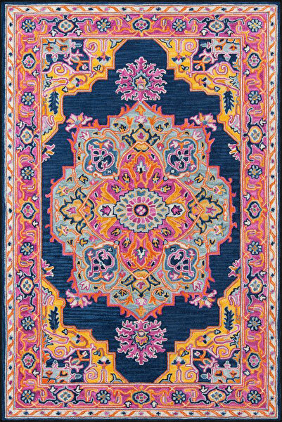 Rugs Modern Halı Pink Geoemtric and Traditional Pattern Decorative Washable C...