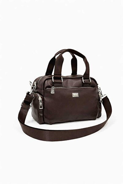 Sanmorris Women's Shoulder Bag Brown Matte Leather Handbag Crossbody Bag Srgn