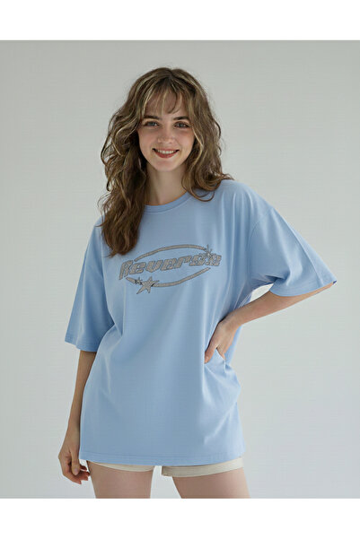 Mayer Butik Unisex Men/Women Reverse Stone Printed Oversize Cotton Crew Neck ...