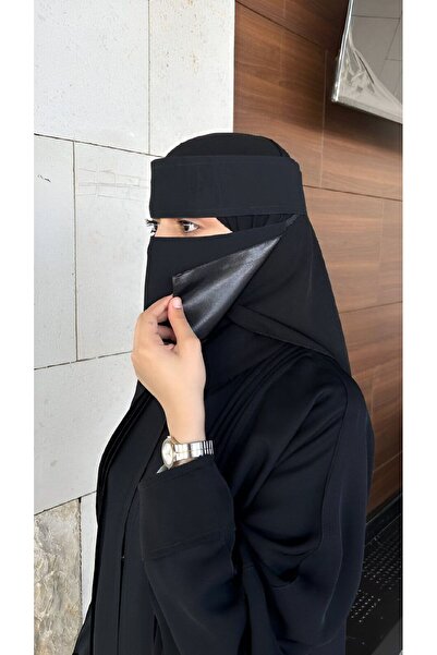 SOFT Short, slanted, silk, tie-front niqab