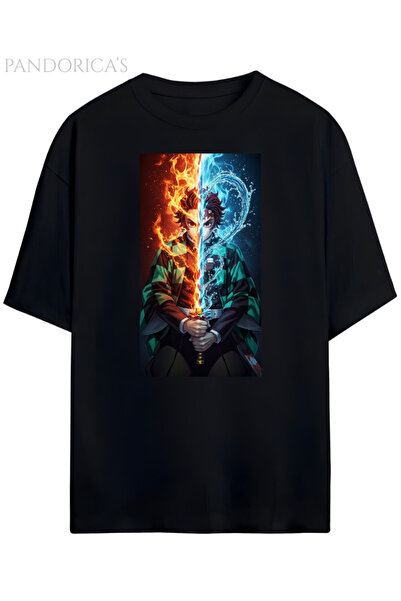 Grafftee Clothing Tricou unisex din bumbac cu design Demon Slayer Pandorica