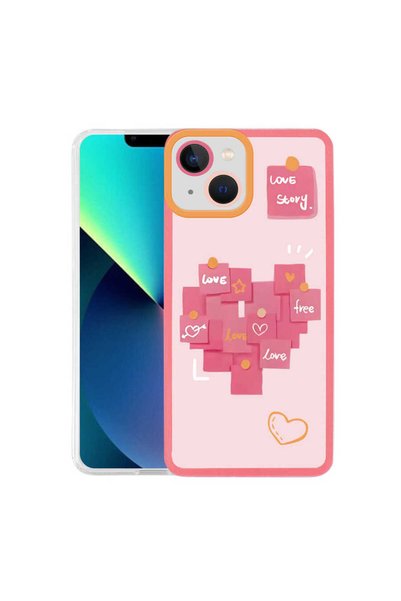 Generic Brand iPhone 13 Compatible Klfk M-Fit Patterned Case-Love Story No2
