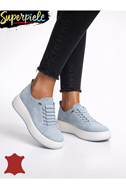 ANGEL BLUE Women's casual shoes made of natural suede with thick soles