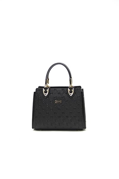 Silver Polo 1133 Women's Hand and Shoulder Bag Black
