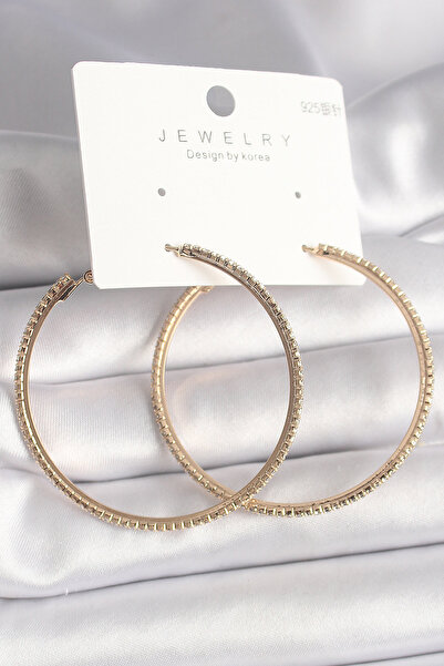 Skygo Brass Gold Color Zircon Stone Hoop Model Women's Earrings - Tj-Bkp10015