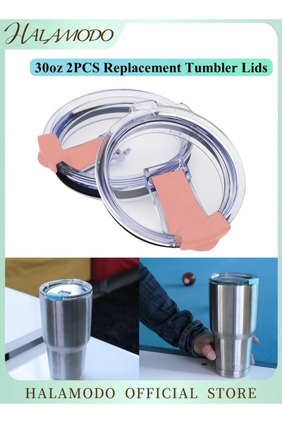 HALAMODO غطاءان بديلان لكوب السفر المصنوع من الفولاذ المقاوم للصدأ، مانعان لل...