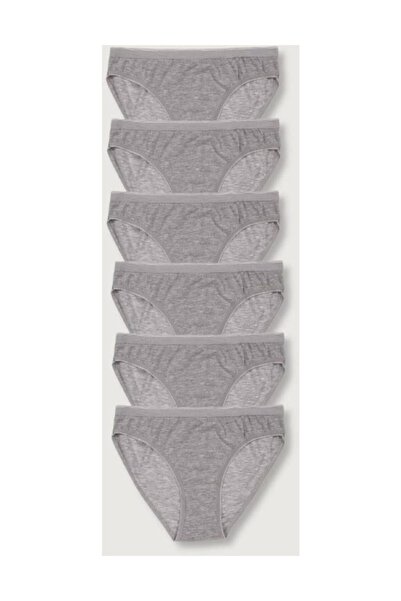 Tutku Pachet de 6 chiloți bikini gri pentru femei Elf568t0635ccm6-GRAY-Standard