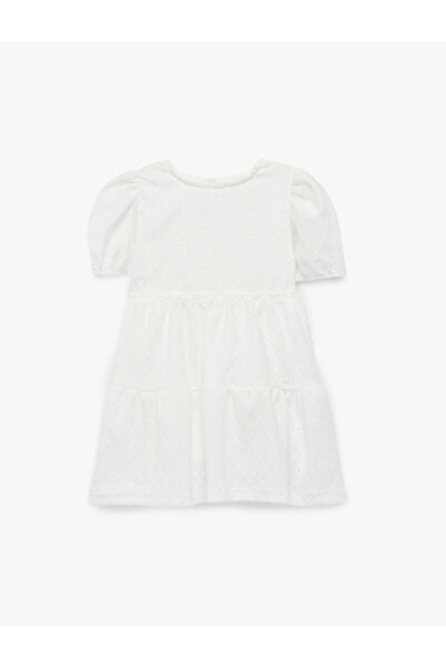 Koton Rochie pentru fetițe cu mâneci tip balon, ecru 6SMG80020AK
