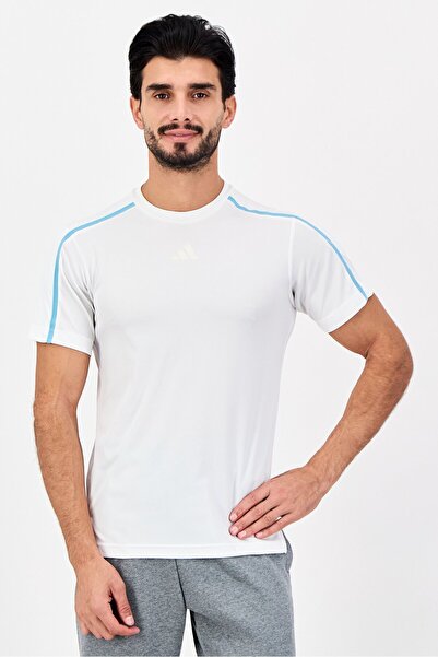adidas Men Regular Fit Short Sleeve Training T Shirt, White