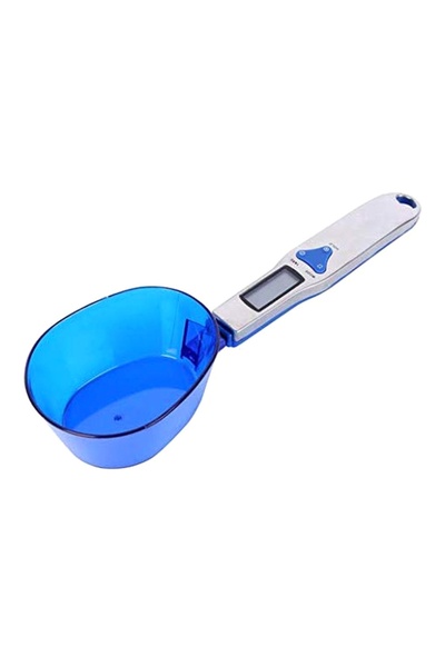 HALAMODO Spoon Shaped Electronic Food Weight Scale Blue/White 3.7x2.8x0.7inch