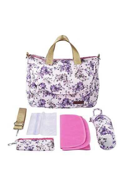 HALAMODO حقيبة سفر متعددة الوظائف بنقشة زهور، بتصميم بسيط، مزودة بجيب للرضاعة...