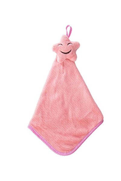 HALAMODO Cartoon Star Design Hand Towel Pink