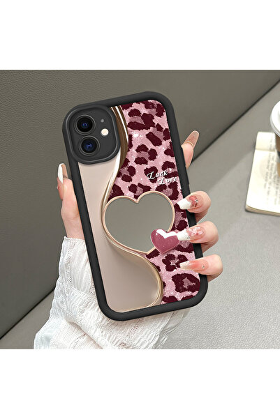 CASEVIBE iPhone 12 Uyumlu, Şık Leopar Desenli, Aynalı Silikon Telefon Kılıfı ...