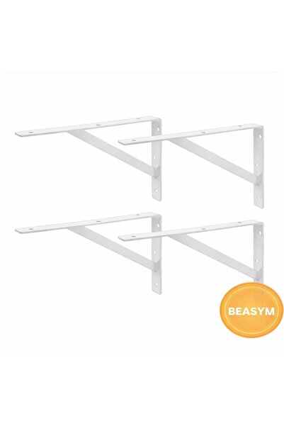 Beasym Ağır Yük Raf Altı Ayak Raf Tutucu Destekli L Demir 33 X 50 Cm Siyah Mo...