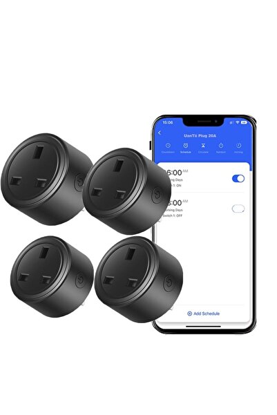 UanTii مقبس تويا الذكي 20 أمبير، 4 قطع، مقبس لاسلكي واي فاي