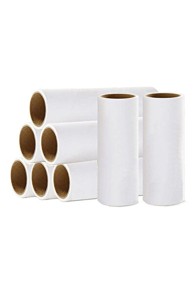 HALAMODO 8-Pieces Sticky Clothes Hair Remover Lint Roller Refill White 10x8x16cm