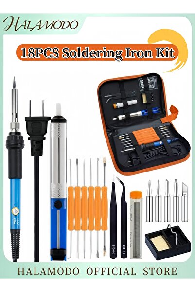 HALAMODO 230V Soldering Iron Kit Adjustable Temperature Solder Kit Electronic...