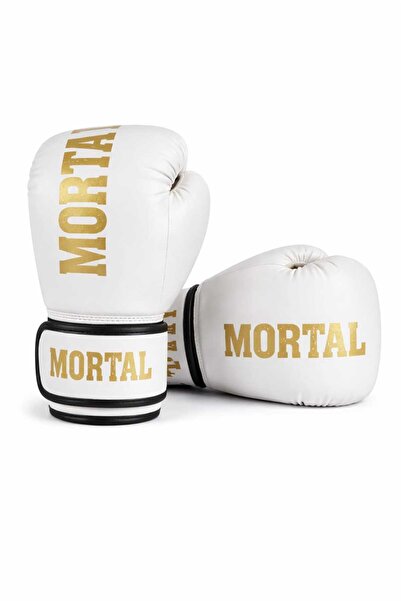 MORTAL SPORT Boks Eldiveni,Kıck Boks Eldiveni,Muay Thai Eldiveni Beyaz-Gold 4...