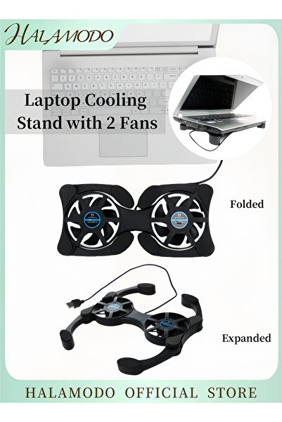 HALAMODO Laptop Cooling Stand with 2 Fans Gaming Cooler Pad Powerful Rapid Ac...
