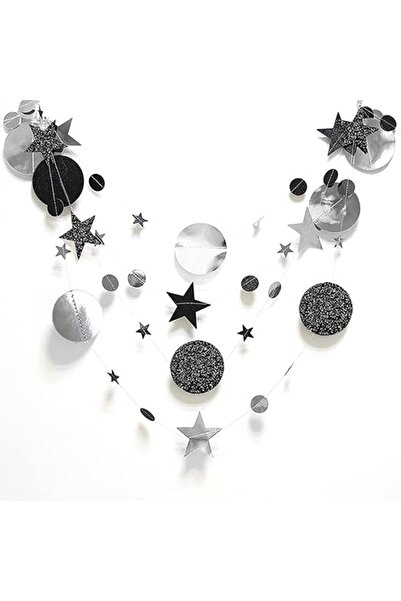 Arabest Party Decorations Moon Star,Garland Hanging Stars Circle Streamer Ban...