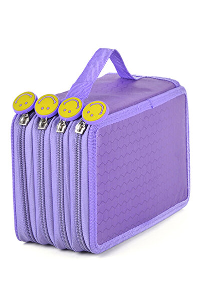 HALAMODO حافظة أقلام مكونة من 4 طبقات باللون الأرجواني