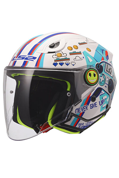 LS2 Funny 2 Next Level Beyaz Çocuk Motosiklet Kaski