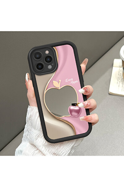 CASEVIBE iPhone 15 Pro Max Uyumlu Şık Elmalı Desenli, Aynalı Silikon Telefon ...