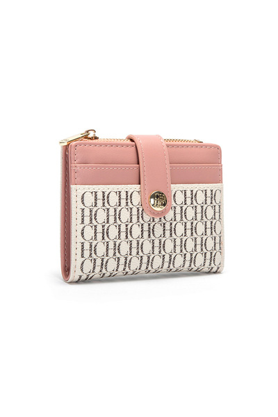 Carolina Herrera Classic Light Luxury Retro Square Compact Wallet Stylish But...