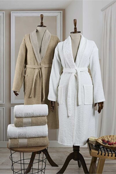 TİTANEV 10 Parça Yaka Kontrastlı Bornoz Takımı | Bornoz | Havlu & Havlu Seti ...