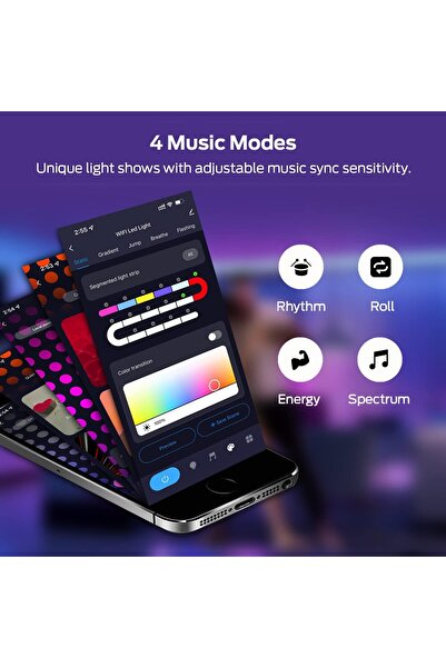 UanTii Smart Neon Light Strip RGBIC Tuya WIFI DIY Neon LED Strip Waterproof D...