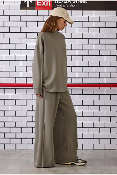 HEQA Contrast Piping Tracksuit Set Sage