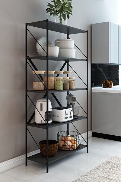 Mgr Office STONE 5 Raflı Metal Mutfak Düzenleyici Raf Metal 5 Raflı Kitaplık ...