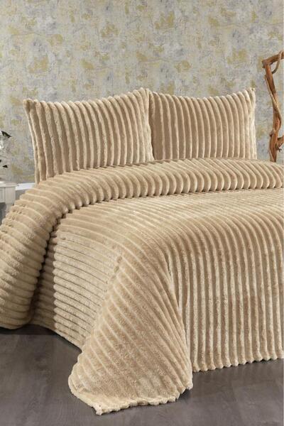 Çeyiz Diyarı غطاء سرير مزدوج من القطيفة من غرناطة كابوتشينو