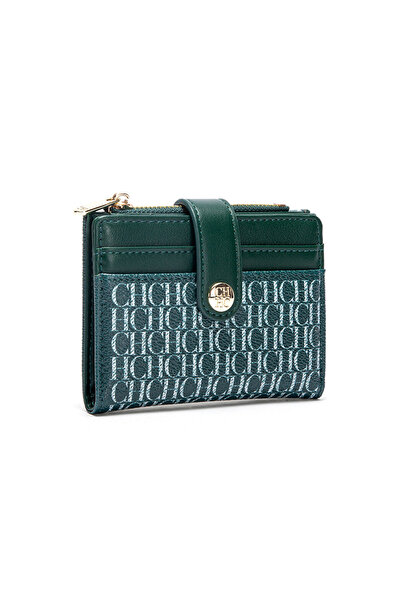 Carolina Herrera Classic Light Luxury Retro Square Compact Wallet Stylish But...