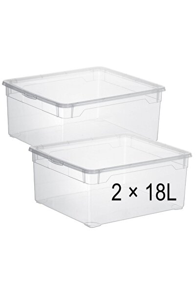 Rothoplast Set of 2 Transparent Organizer Boxes, 18 Liters – Efficiency and C...